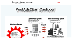 Desktop Screenshot of postads2earncash.com